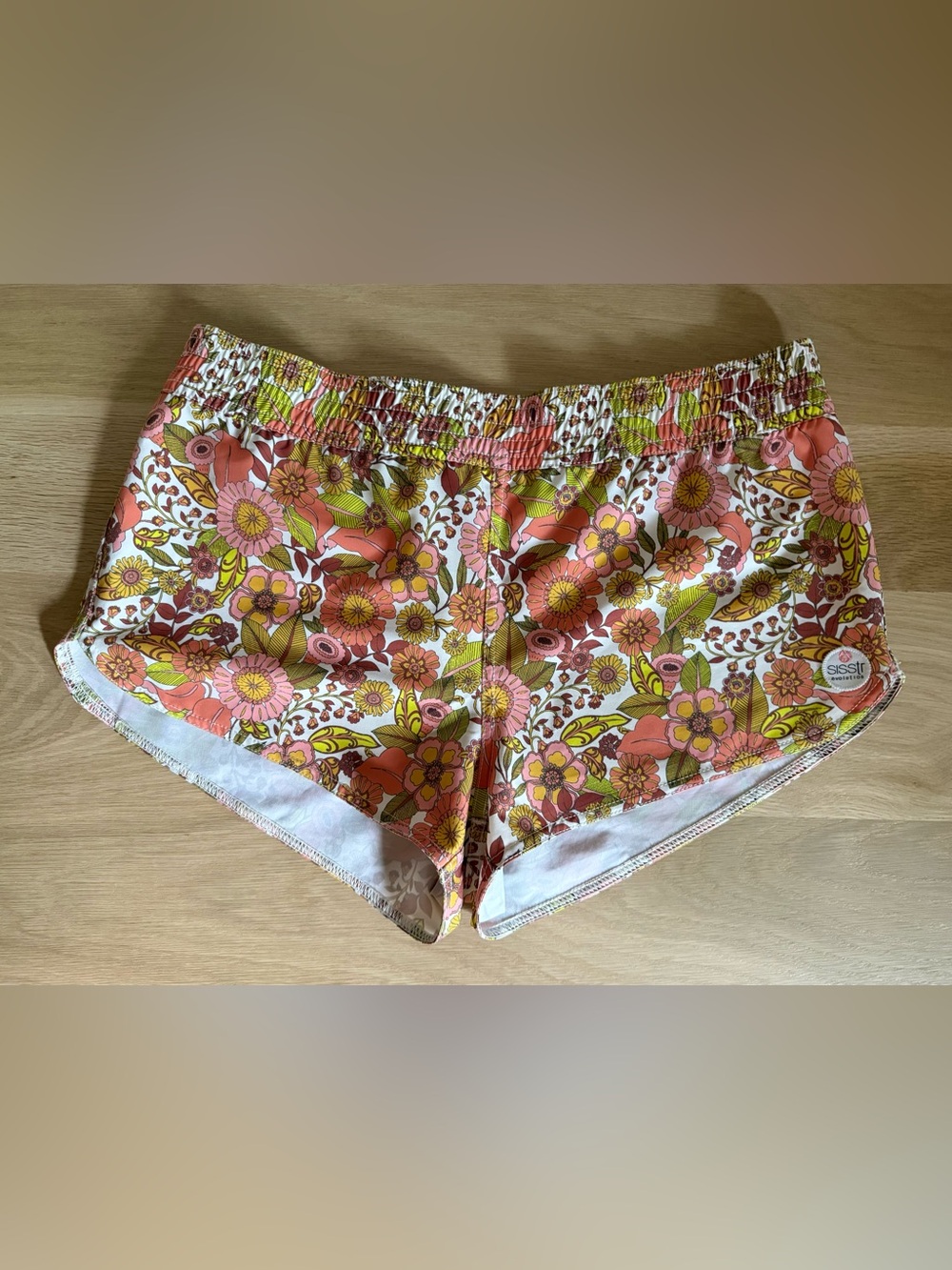Floral Athletic Shorts with Elastic Waist